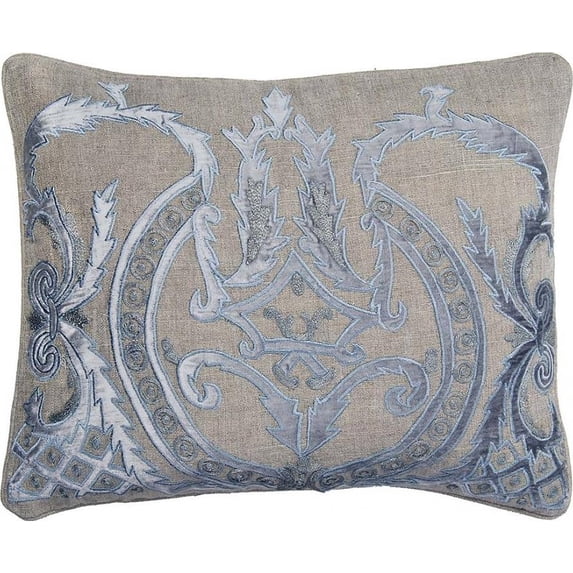 Pillow Throw 16x20 20x16 Dark Gray Linen Velvet Down Feather Insert Handmade