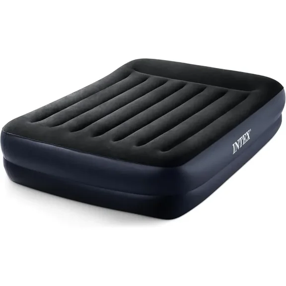 Pillow-Top Air Mattress: Fiber-Tech - Queen - Built-in Electric Pump - Bed Height 16.5"