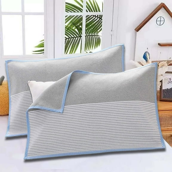 Pillow Towel Cover, Absorbent Sweat Proof Pillow Protector, Breathable Knitted Pillowcase for Night Sweats, Soft Polyester Fabric(A)