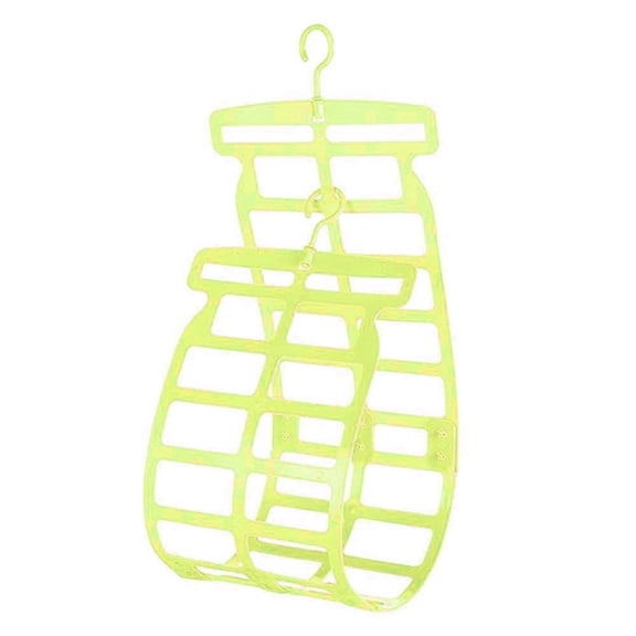 Pillow and Doll Drying Rack with Hook, Plastic Hanger for Drying Plush Toys and Soft Items, for Organizing Small Laundry Spaces (Green)
