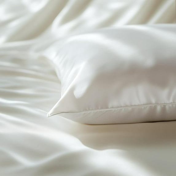 FAUNNA 100% Mulberry Silk and Lyocell Tencel Pillowcase, 6A Grade, 19 Momme, Soft White, Queen Size (1 Piece)