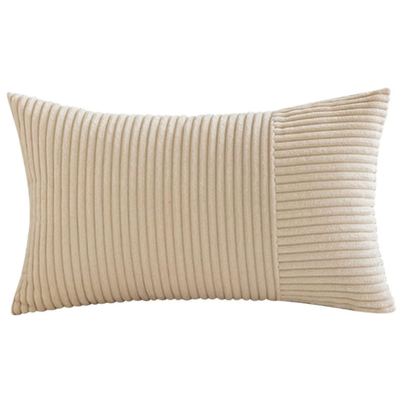 Pillowcase Clearance! Corduroy Decorative Pillowcovers Soft Striped Pillowcover Modern Home Decor for Spring Sofa Living Room Couch Bed,White,11.81x19.68 Inch