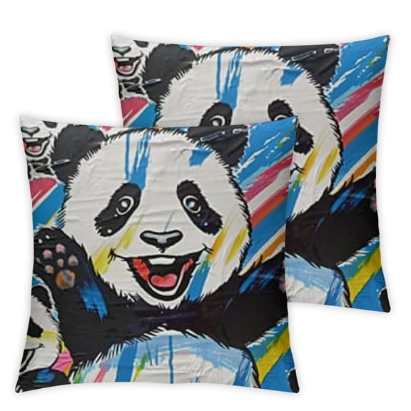 Pillowcase Cute Happy Pandas Hello Welcome King  Pillow Cover Protector Pillow Sham Pillow Case with Zipperfor Long Throw Pillow