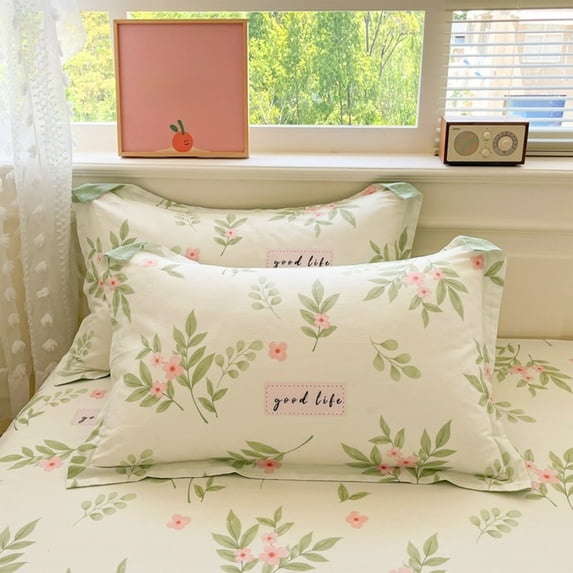 Pillowcase King Size 20x30 Inch Soft Cotton Pillow Cover Floral Print Decorative Bedding Bohemian Style Pillow Shams Breathable Pillow Case Standard Size Luxury for Bedroom and Home Decor