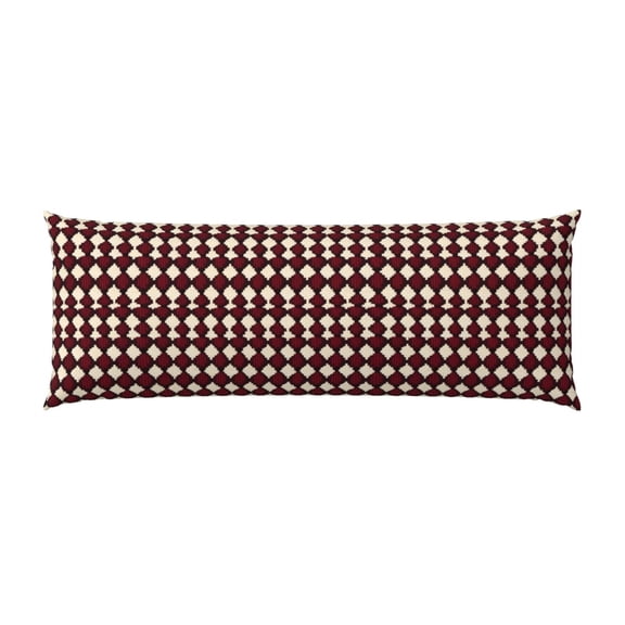 Pillowcase Long Strip 20x54in Does Not Contain Pillow Core Durable Invisible Zipper Close Easy To Install And Remove Crimson Modern Houndstooth Texture_1