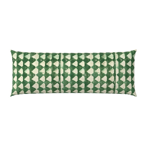 Pillowcase Long Strip 20x54in Does Not Contain Pillow Core Durable Invisible Zipper Close Easy To Install And Remove Green Houndstooth Vintage Texture Hand-Drawn Sketch_3