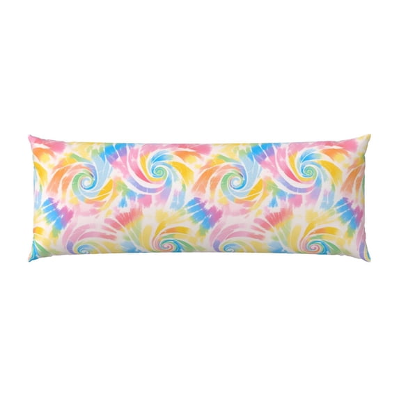 Pillowcase Long Strip 20x54in Does Not Contain Pillow Core Durable Invisible Zipper Close Easy To Install And Remove Lightgrey Tie-Dye Background Vibrant Colors And Swirling (4)
