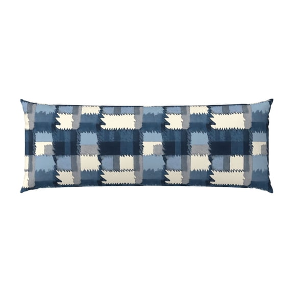 Pillowcase Long Strip 20x54in Does Not Contain Pillow Core Durable Invisible Zipper Close Easy To Install And Remove Mediumblue Houndstooth Buffalo Plaid Tartan Check Scotland Hand-Drawn Sketch_1