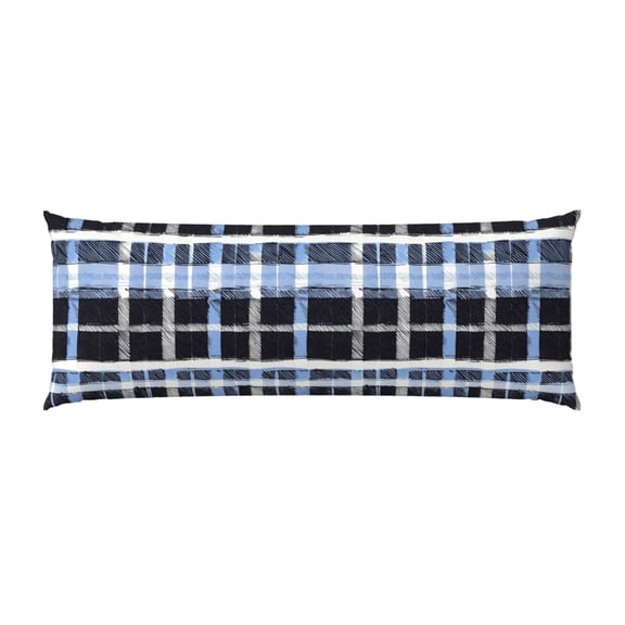 Pillowcase Long Strip 20x54in Does Not Contain Pillow Core Durable Invisible Zipper Close Easy To Install And Remove Mediumblue Houndstooth Buffalo Plaid Tartan Check Scotland Hand-Drawn Sketch_3