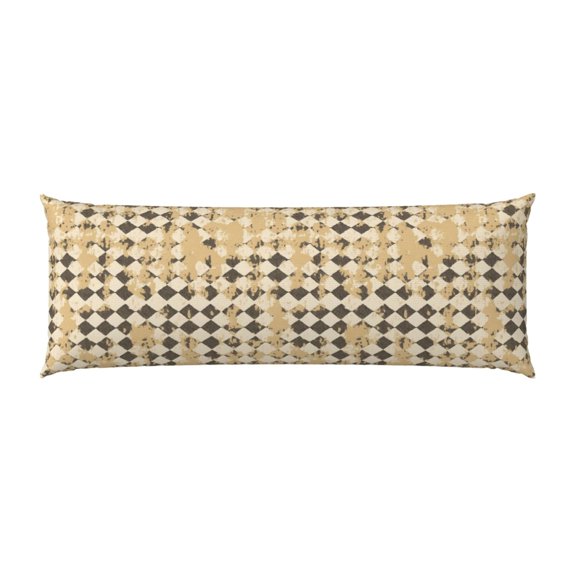 Pillowcase Long Strip 20x54in Does Not Contain Pillow Core Durable Invisible Zipper Close Easy To Install And Remove Tan Houndstooth Vintage Texture Hand-Drawn Sketch_3