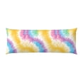 thumbnail image 1 of Pillowcase Long Strip 20x54in Does Not Contain Pillow Core Durable Invisible Zipper Close Easy To Install And Remove Yellow Tie-Dye Background Rainbow Colors_1, 1 of 8