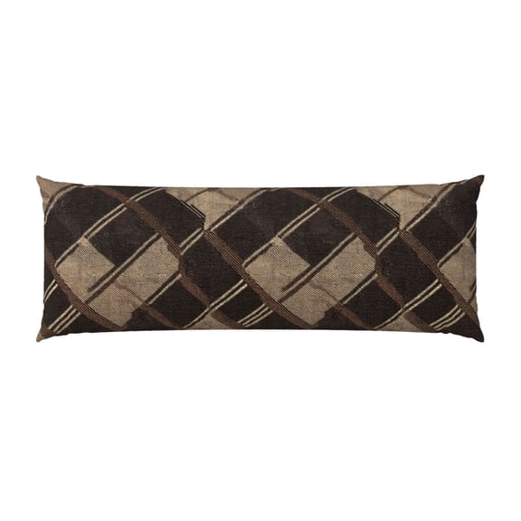 Pillowcase Long Strip 20x54in Does Not Contain Pillow Core Durable Invisible Zipper Close Easy To Install And Remove Argyle Plaid Brown_17043_2