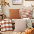 thumbnail image 1 of Pillowcase Pillow Covers Plaid Throw Pillows 18x18 Spring Summer Decorative Pillow Decor for Couch Sofa and Porch Chair Orange Thanksgiving, 1pc 1* Thanksgiving Pillowcase in Orange Tones Case, 1 of 9