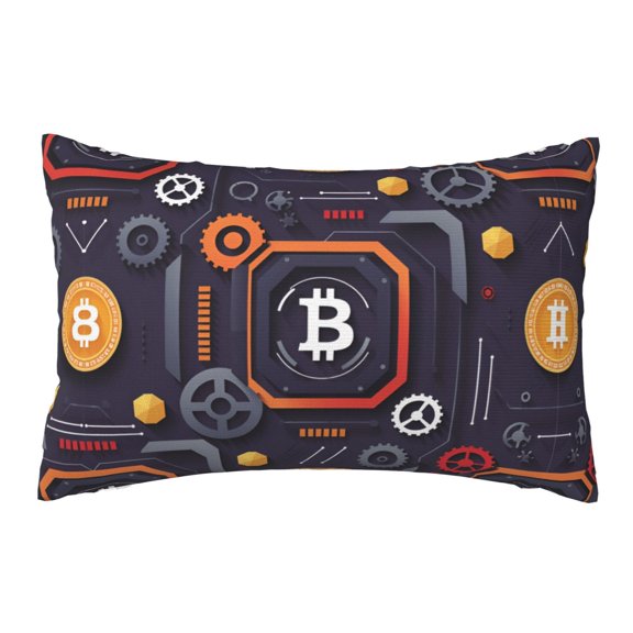 Pillowcase Print Pillow Cover Decorative Bitcoin Pillow Cases Protectors For Bedroom Sofa 20x30 Inch