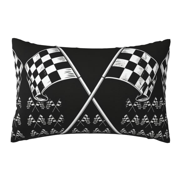 Pillowcase Print Pillow Cover Decorative Racing Checkered Flag Pillow Cases Protectors For Bedroom Sofa 20x30 Inch