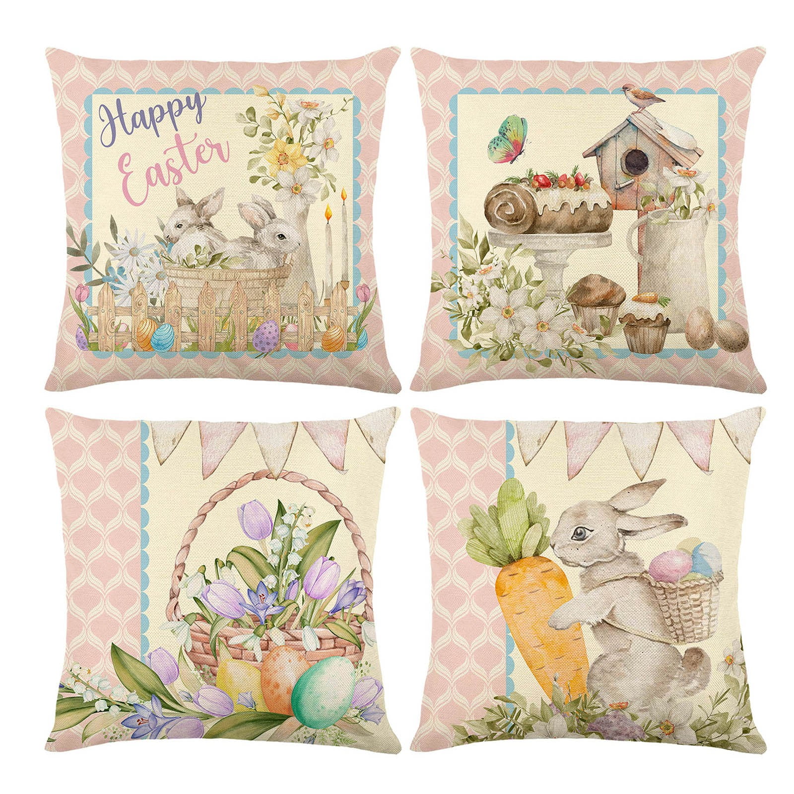 Pillowcase Protectors Standard Size Rabbit Throw Pillow Covers 18 X 18