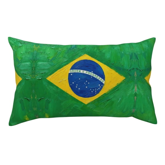 Pillowcase Rectangle Zippered Double Sided Printing 20x36 Inches Brazil Flag Decorative Throw Pillow Case Cushion Cover