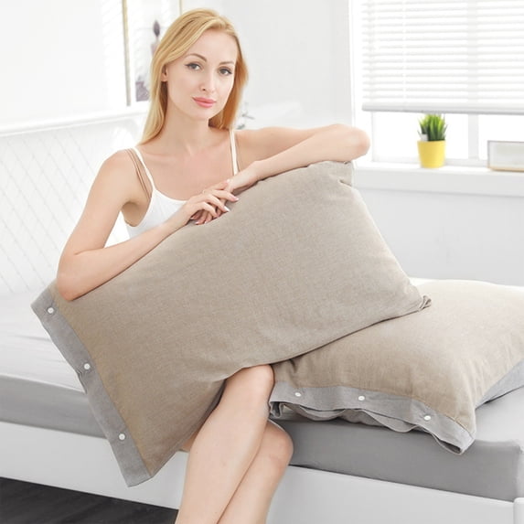 Pillowcase, Removable Snap Closure Cover, Soft Gauze Fabric, Bedroom Decor, Homeowner
