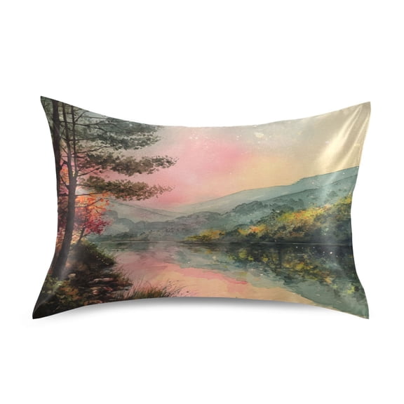 Pillowcase Satin Pillowcase 26x20in Pillow Case Satin Pillow Case Soft and Smooth Beautiful Pink Sky