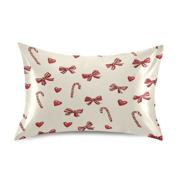 Pillowcase Satin Pillowcase 26x20in Pillow Case Satin Pillow Case Soft and Smooth Christmas Bow