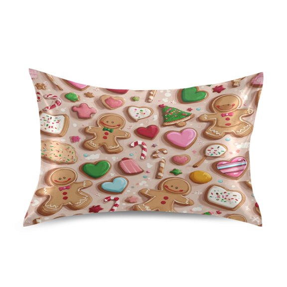 Pillowcase Satin Pillowcase 26x20in Pillow Case Satin Pillow Case Soft and Smooth Christmas Gingerbread Man