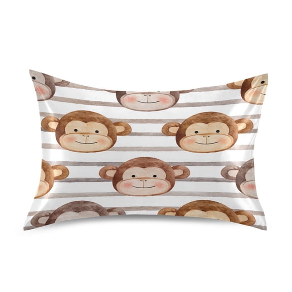 Pillowcase Satin Pillowcase 26x20in Pillow Case Satin Pillow Case Soft and Smooth Cute Monkey Faces Backdrop