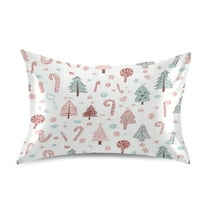 Pillowcase Satin Pillowcase 26x20in Pillow Case Satin Pillow Case Soft and Smooth Pink Christmas Tree Cute