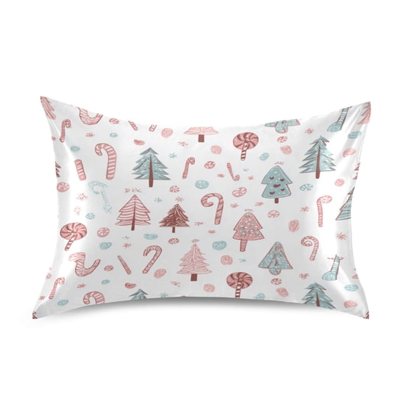Pillowcase Satin Pillowcase 26x20in Pillow Case Satin Pillow Case Soft and Smooth Pink Christmas Tree Cute