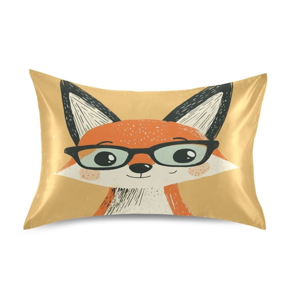 Pillowcase Satin Pillowcase 26x20in Pillow Case Satin Pillow Case Soft and Smooth Pretty Cartoon Fox