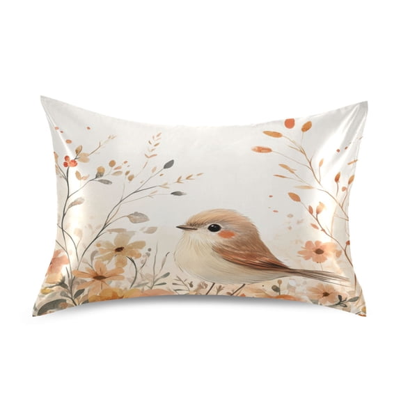 Pillowcase Satin Pillowcase 26x20in Pillow Case Satin Pillow Case Soft and Smooth Pretty Orange Bird