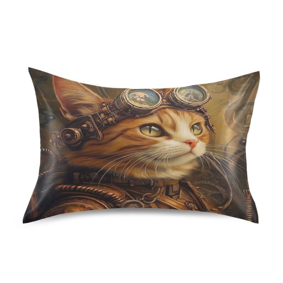 Pillowcase Satin Pillowcase 26x20in Pillow Case Satin Pillow Case Soft and Smooth Steampunk Cat