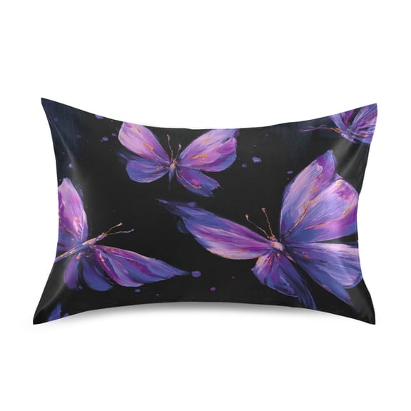 Pillowcase Satin Pillowcase 26x20in Pillow Case Satin Pillow Case Soft and Smooth Vivid Purple Butterfly