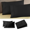 thumbnail image 1 of Pillowcase Set 2-Pack Brushed Microfiber Envelope Closure Soft Breathable Fade-Resistant Standard Pillow Covers for Bedroom Dorm Guest Room(Black), 1 of 5