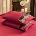 thumbnail image 1 of Pillowcase Set 29.13In 2 Pack Embroidered Pillow Covers Non Slip Fit European Lace Trim Fade Resistant Reinforced Stitching Pillowcases for Bedroom Guest Room Hotel Home Bedding Daily Decor Use, 1 of 6