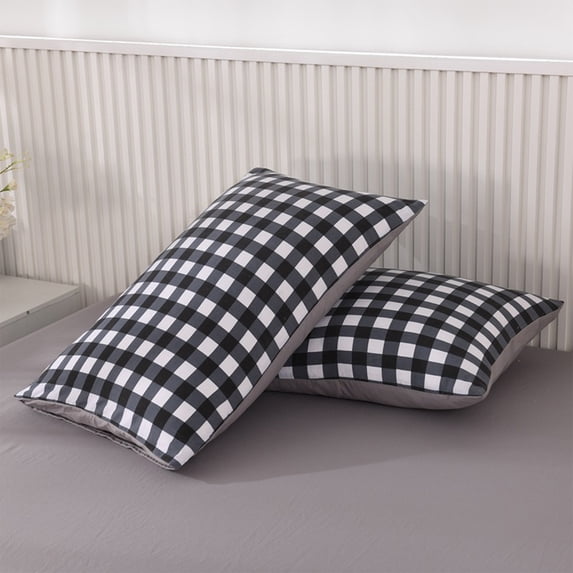Pillowcase Set Soft Solid Color Pillow Cover, Breathable Cotton Feel Pillowcase with Envelope Closure, Wrinkle Resistant Washable Bed Pillow Case, 29.1x18.9 Inch