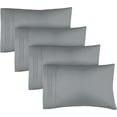 thumbnail image 1 of CGK Linens Extra Soft Pillowcases Set of 4 - Queen / Standard Size Hotel Luxury Breathable & Cozy 4-Piece Pillow Covers, Steel Blue, 1 of 7