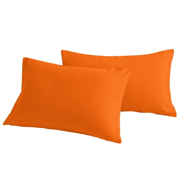 [Pillowcase]-Ultra Soft Brushed Microfiber Pillowcases Set, Cozy Machine Washable Bed Pillow Cases, California King Size, Orange, 2 Piece