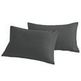 thumbnail image 1 of [Pillowcase]-Ultra Soft Brushed Microfiber Pillowcases Set, Cozy Machine Washable Bed Pillow Cases, Queen Size, Dark Gray, 2 Piece, 1 of 8