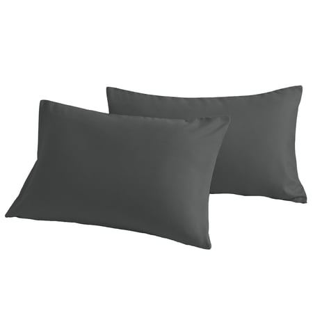 [Pillowcase]-Ultra Soft Brushed Microfiber Pillowcases Set, Cozy Machine Washable Bed Pillow Cases, Queen Size, Dark Gray, 2 Piece