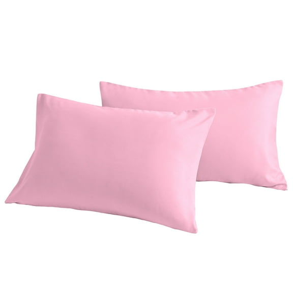 [Pillowcase]-Ultra Soft Brushed Microfiber Pillowcases Set, Cozy Machine Washable Bed Pillow Cases, Queen Size, Pink, 2 Piece