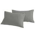 thumbnail image 1 of [Pillowcase]-Ultra Soft Brushed Microfiber Pillowcases Set, Cozy Machine Washable Bed Pillow Cases, Queen Size, Smoke Gray, 2 Piece, 1 of 8