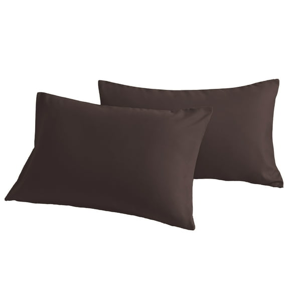 [Pillowcase]-Ultra Soft Brushed Microfiber Pillowcases Set, Cozy Machine Washable Bed Pillow Cases, Standard Size, Chocolate, 2 Piece