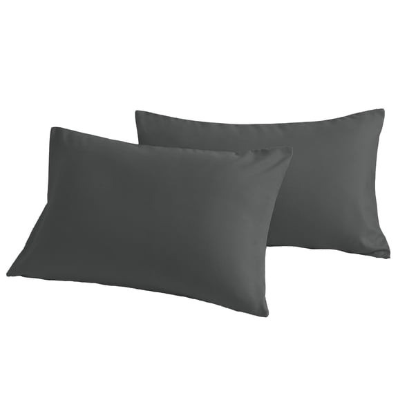 [Pillowcase]-Ultra Soft Brushed Microfiber Pillowcases Set, Cozy Machine Washable Bed Pillow Cases, Standard Size, Dark Gray, 2 Piece