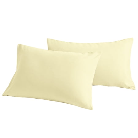 [Pillowcase]-Ultra Soft Brushed Microfiber Pillowcases Set, Cozy Machine Washable Bed Pillow Cases, Standard Size, Ivory, 2 Piece