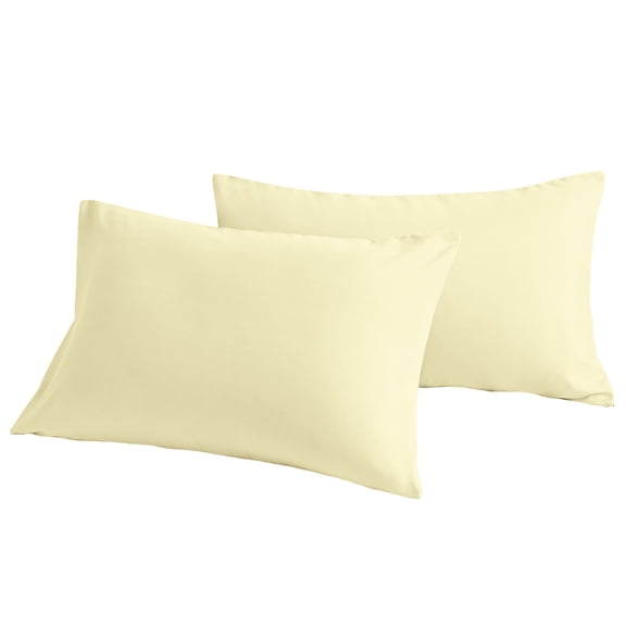 [Pillowcase]-Ultra Soft Brushed Microfiber Pillowcases Set, Cozy Machine Washable Bed Pillow Cases, Standard Size, Ivory, 2 Piece