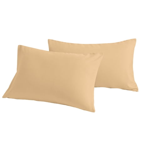 [Pillowcase]-Ultra Soft Brushed Microfiber Pillowcases Set, Cozy Machine Washable Bed Pillow Cases, Standard Size, Khaki, 2 Piece