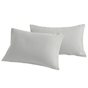 [Pillowcase]-Ultra Soft Brushed Microfiber Pillowcases Set, Cozy Machine Washable Bed Pillow Cases, Standard Size, Light Gray, 2 Piece