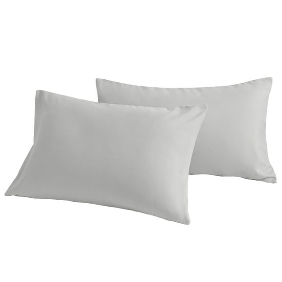 [Pillowcase]-Ultra Soft Brushed Microfiber Pillowcases Set, Cozy Machine Washable Bed Pillow Cases, Standard Size, Light Gray, 2 Piece