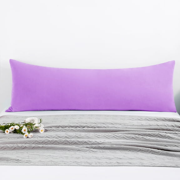 [Pillowcase]-Ultra Soft Microfiber Body Pillowcase, Cozy Machine Washable long Pillow Cover, Light Purple, 1 Count, Pillow not included