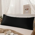 thumbnail image 1 of [Pillowcase]-Ultra Soft and Silky Satin Body Pillowcase, Luxury and Chill Long Pillow Cover for Hair and Skin, 20" x 54", Black, 1 of 6